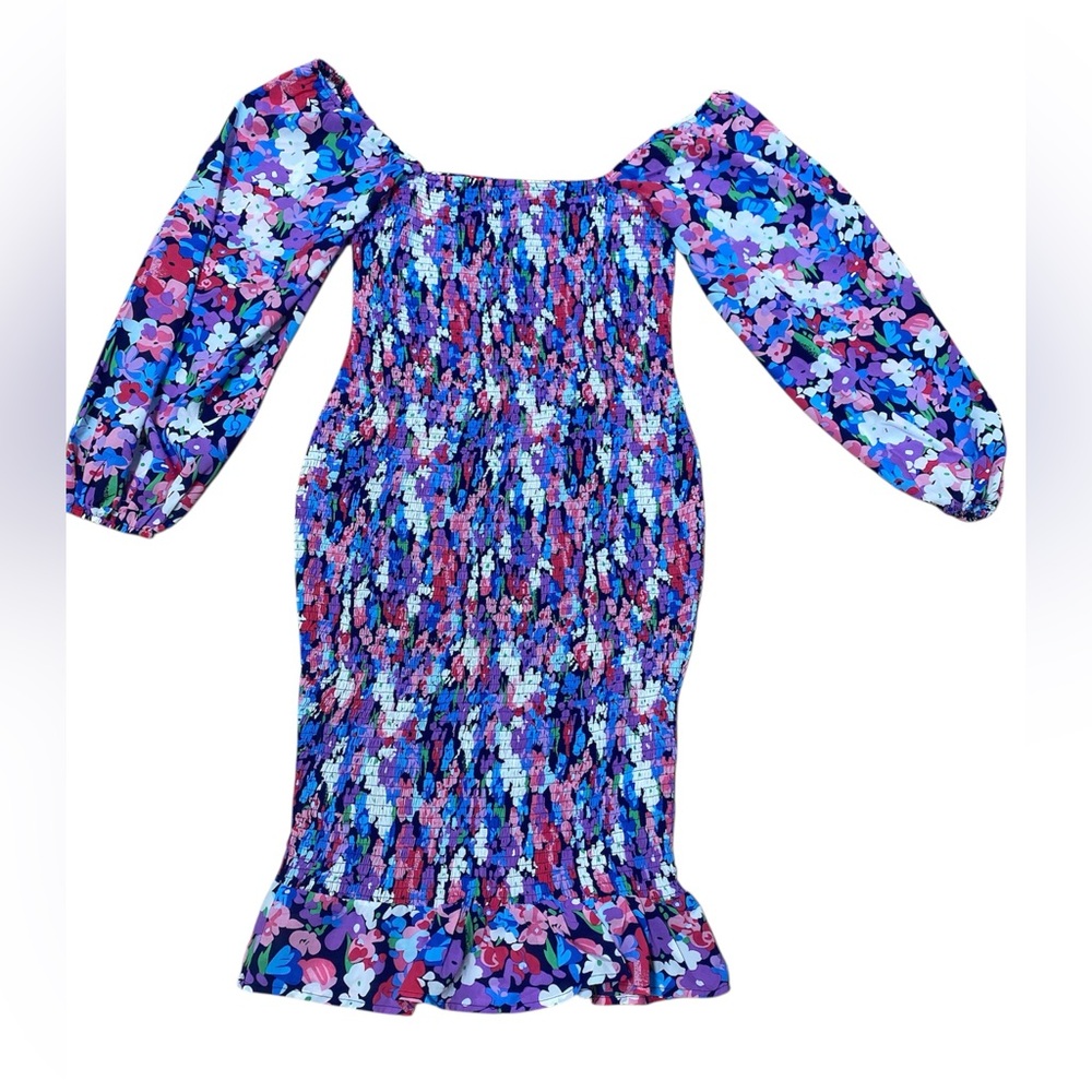 Pink Lily Multicolor Floral Off-Shoulder Dress